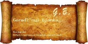 Germányi Bianka névjegykártya